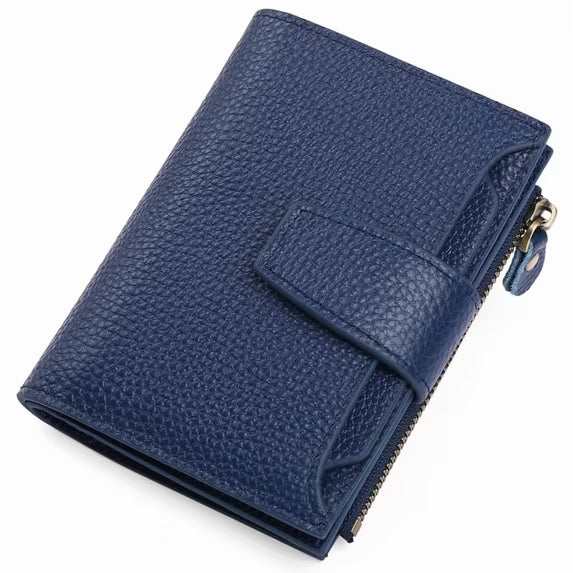 FALAN MULE Small Wallet for Women Genuine Leather Bifold Purse RFID Blocking Card Holder