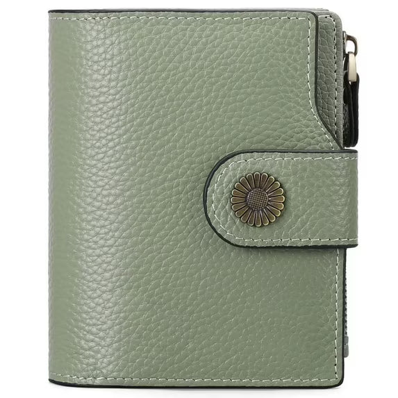FALAN MULE Small Wallet for Women Genuine Leather Bifold card holder RFID Blocking Coin Purse
