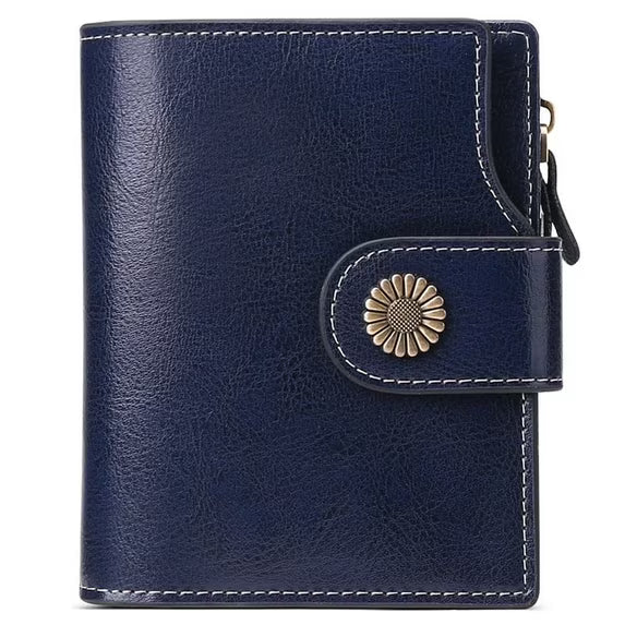 FALAN MULE Small Wallet for Women Genuine Leather Bifold card holder RFID Blocking Coin Purse