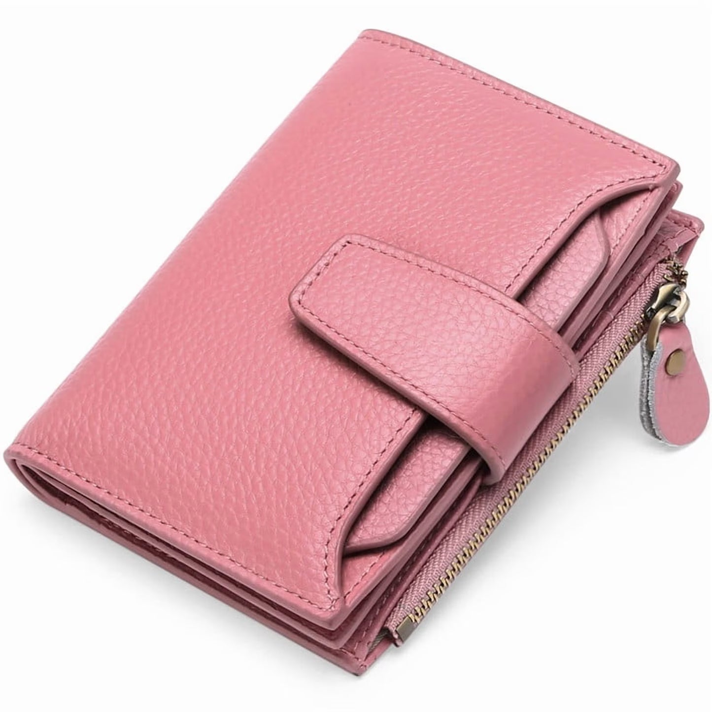 FALAN MULE Small Wallet for Women Genuine Leather Bifold Purse RFID Blocking Card Holder