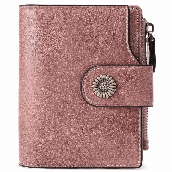 FALAN MULE Small Wallet for Women Genuine Leather Bifold card holder RFID Blocking Coin Purse