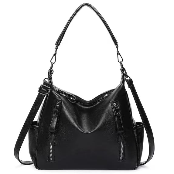 FALAN MULE Women Hobo Shoulder Bag Soft Leather Crossbody Purse with Multi Pockets Slouchy Handbag