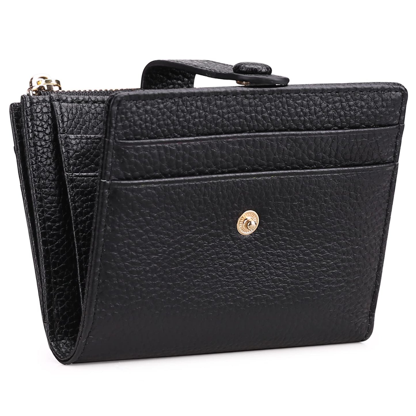 FALAN MULE Small Wallets for Women RFID Blocking Slim Bifold Leather Womens Wallet with Zipper Coin Purse