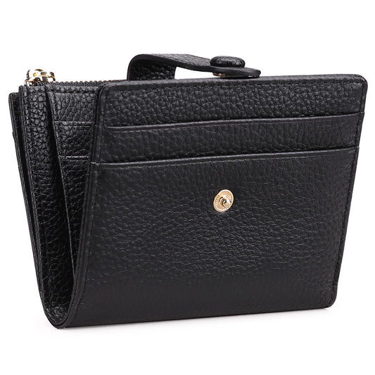 FALAN MULE Small Wallets for Women RFID Blocking Slim Bifold Leather Womens Wallet with Zipper Coin Purse
