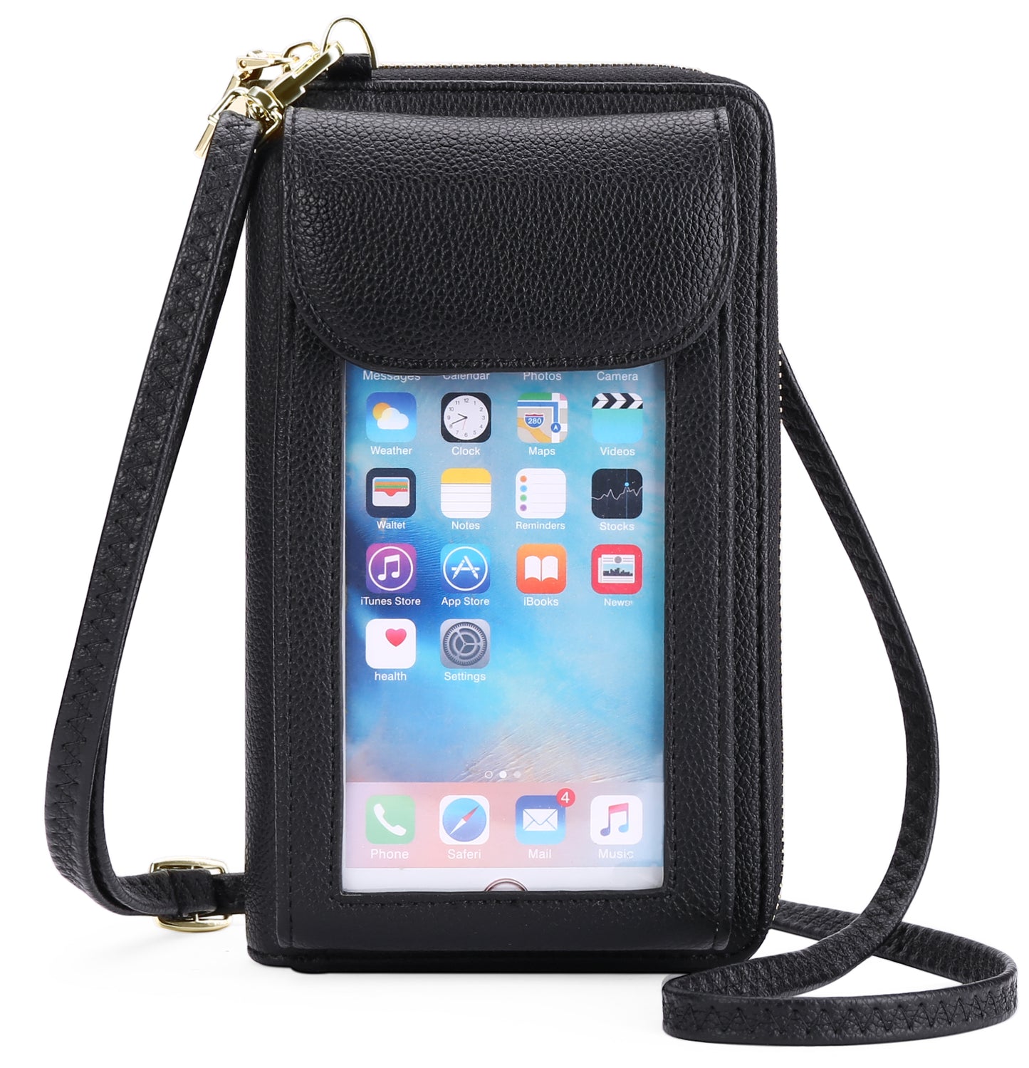 FALAN MULE Small Cell Phone Crossbody Bag Purse for Women, PU Leather Wallet Purse