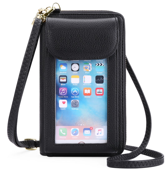 FALAN MULE Small Cell Phone Crossbody Bag Purse for Women, PU Leather Wallet Purse