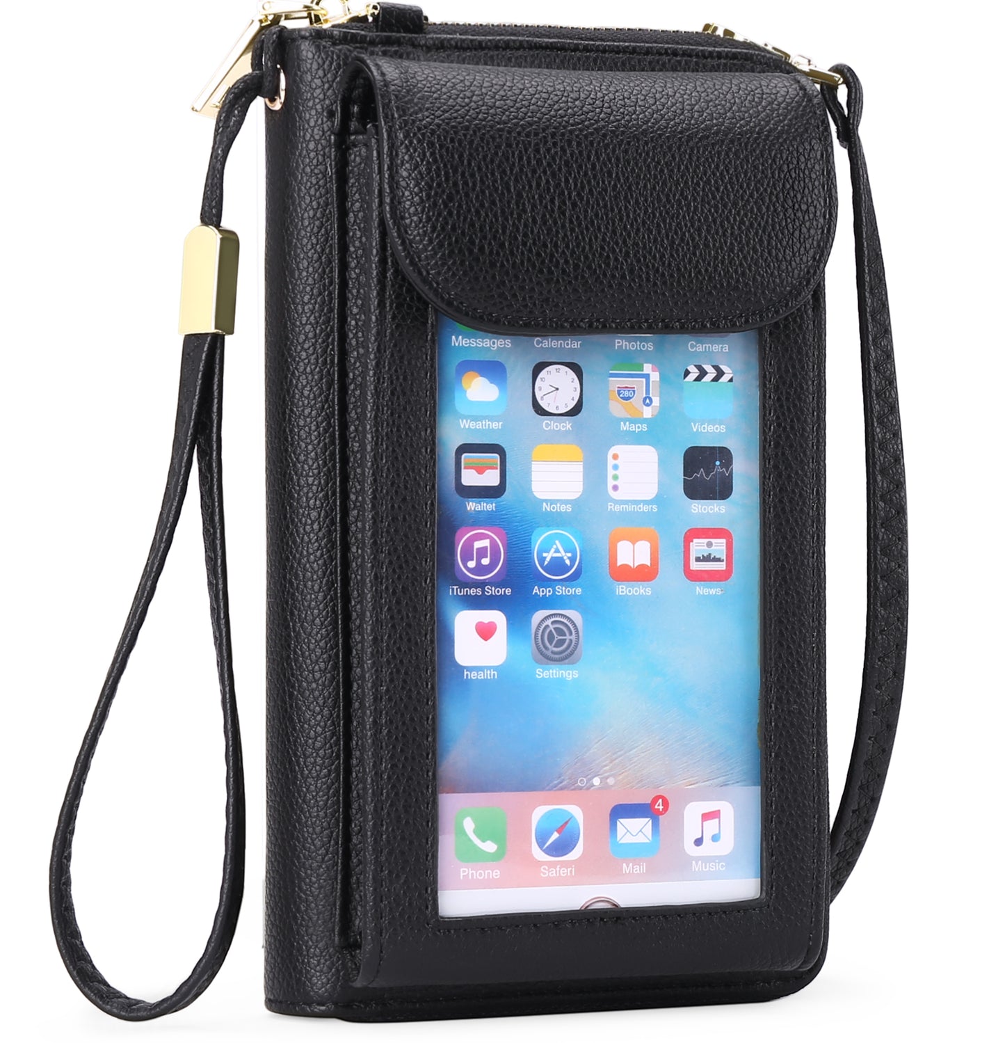FALAN MULE Small Cell Phone Crossbody Bag Purse for Women, PU Leather Wallet Purse