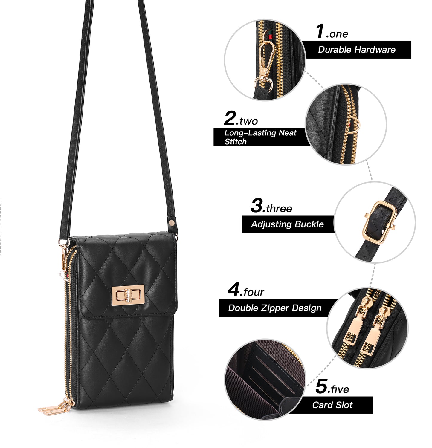 FALAN MULE Small Cell Phone Crossbody Bag Purse for Women, Lady Leather Wallet Purse