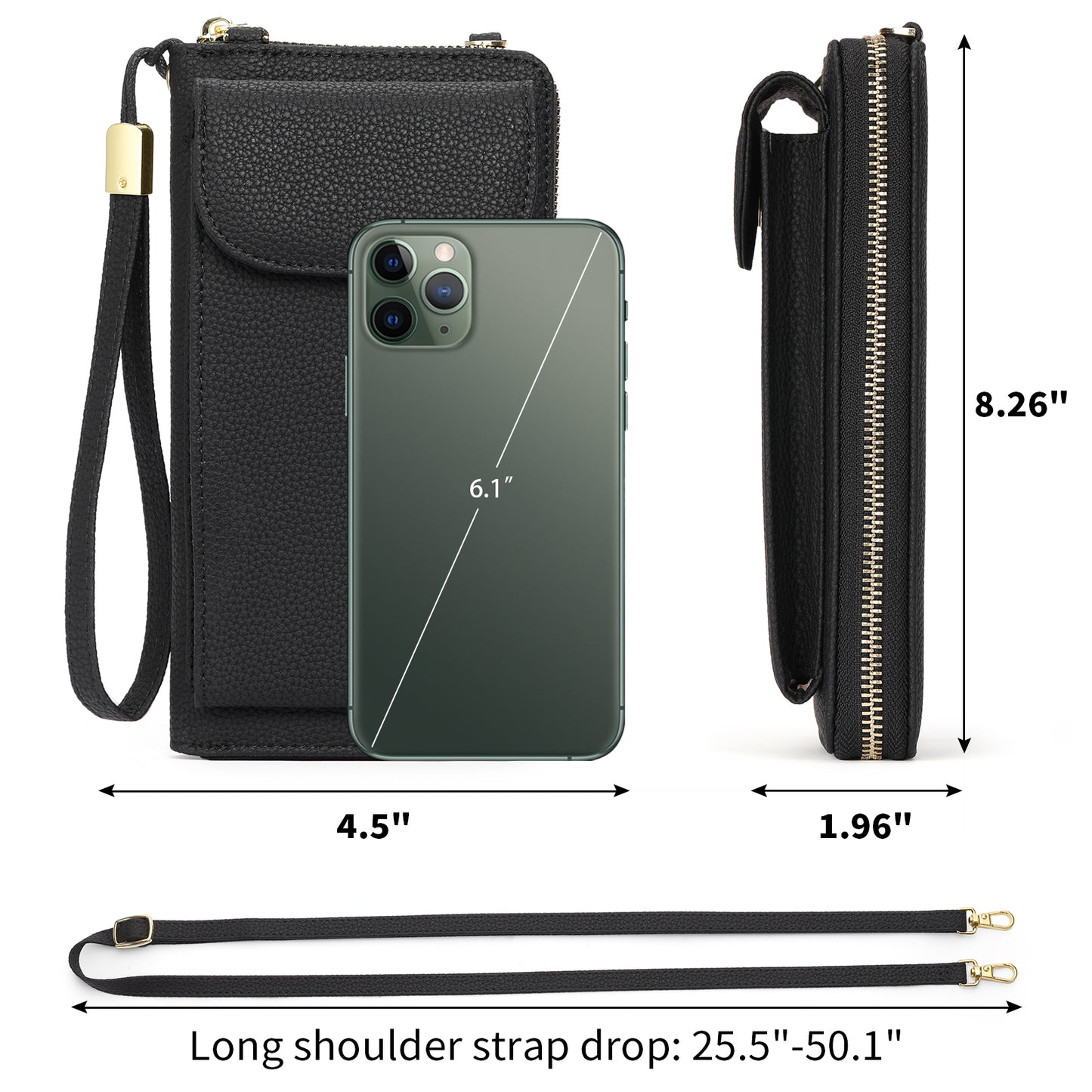 FALAN MULE Small Cell Phone Crossbody Bag Purse for Women, Lady Leather Wallet Purse