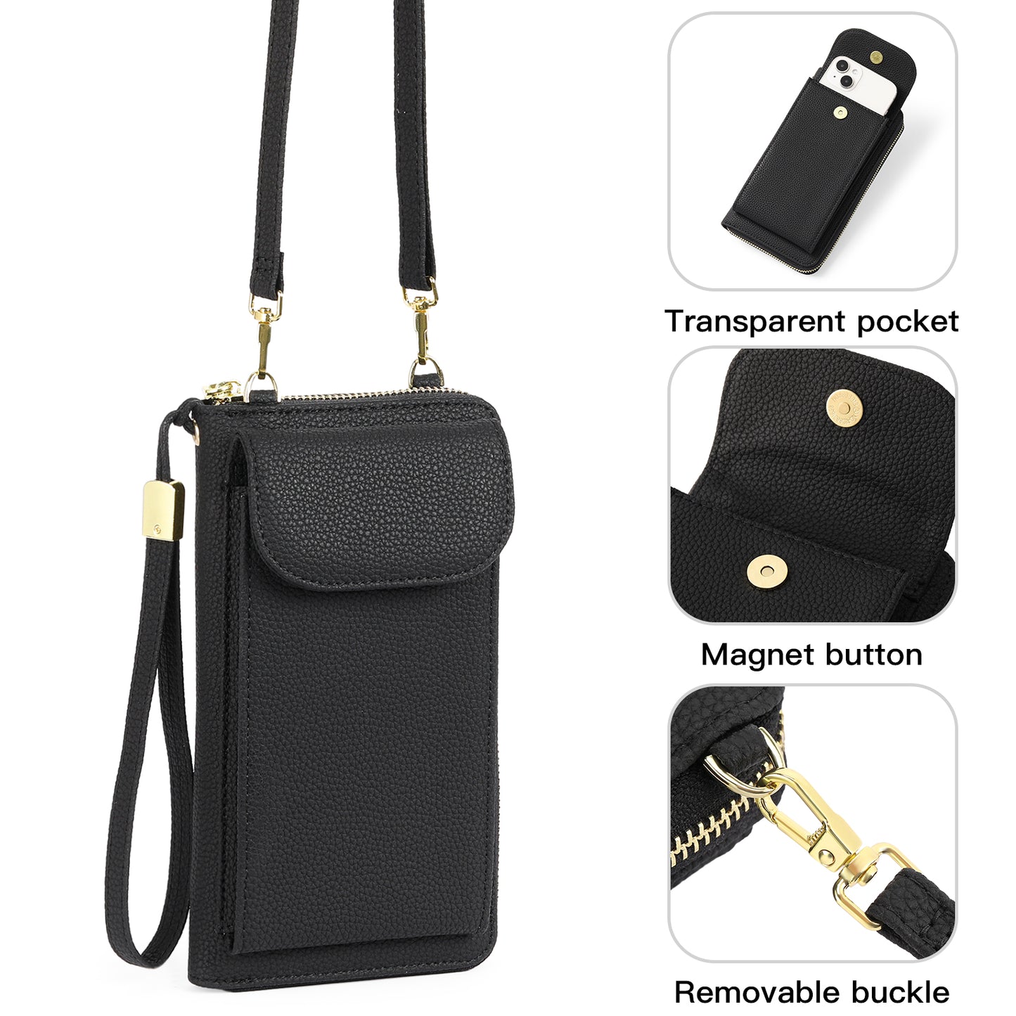 FALAN MULE Small Cell Phone Crossbody Bag Purse for Women, Lady Leather Wallet Purse