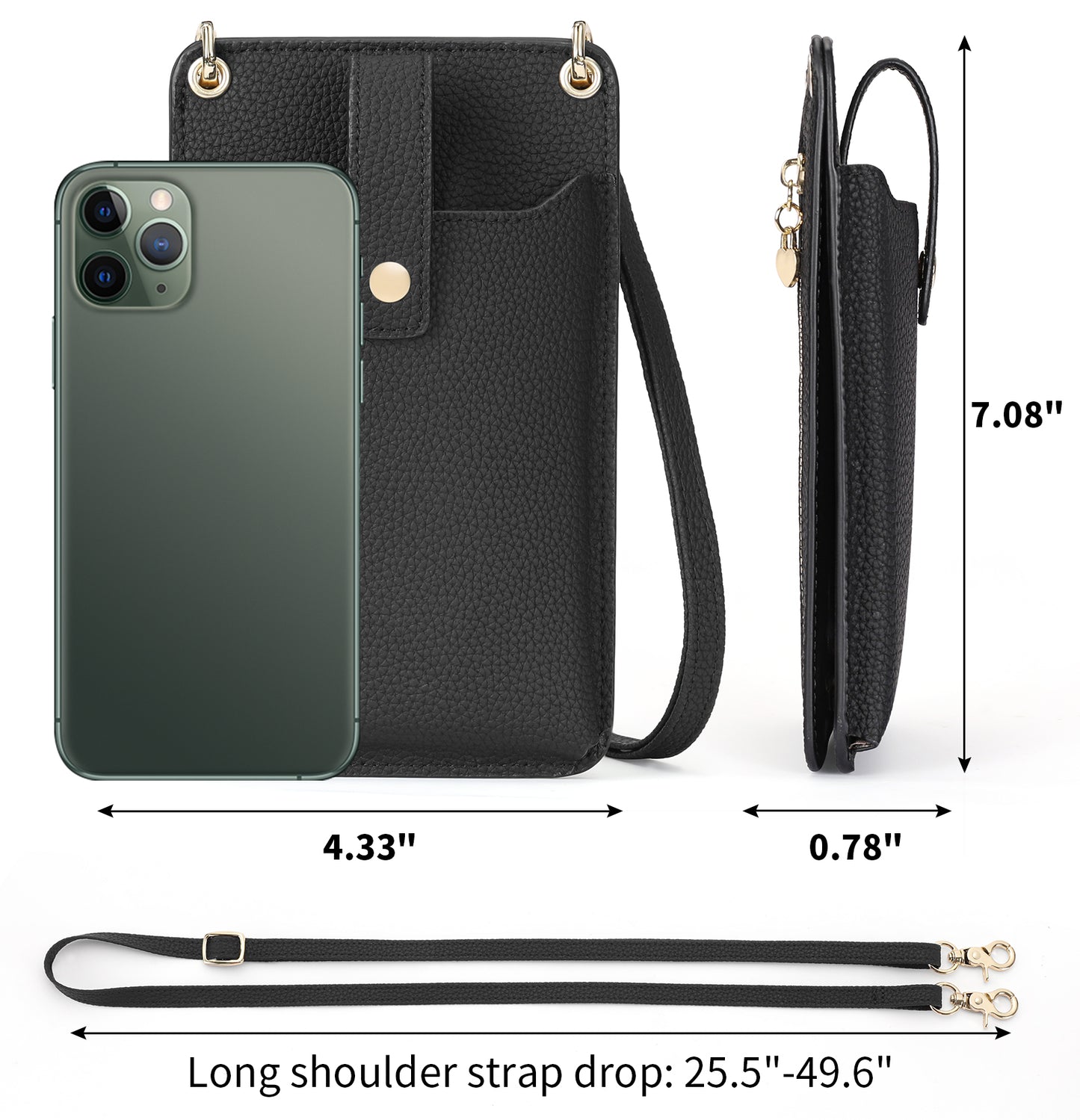 FALAN MULE Small Cell Phone Crossbody Bag Purse for Women, Lady Leather Wallet Purse