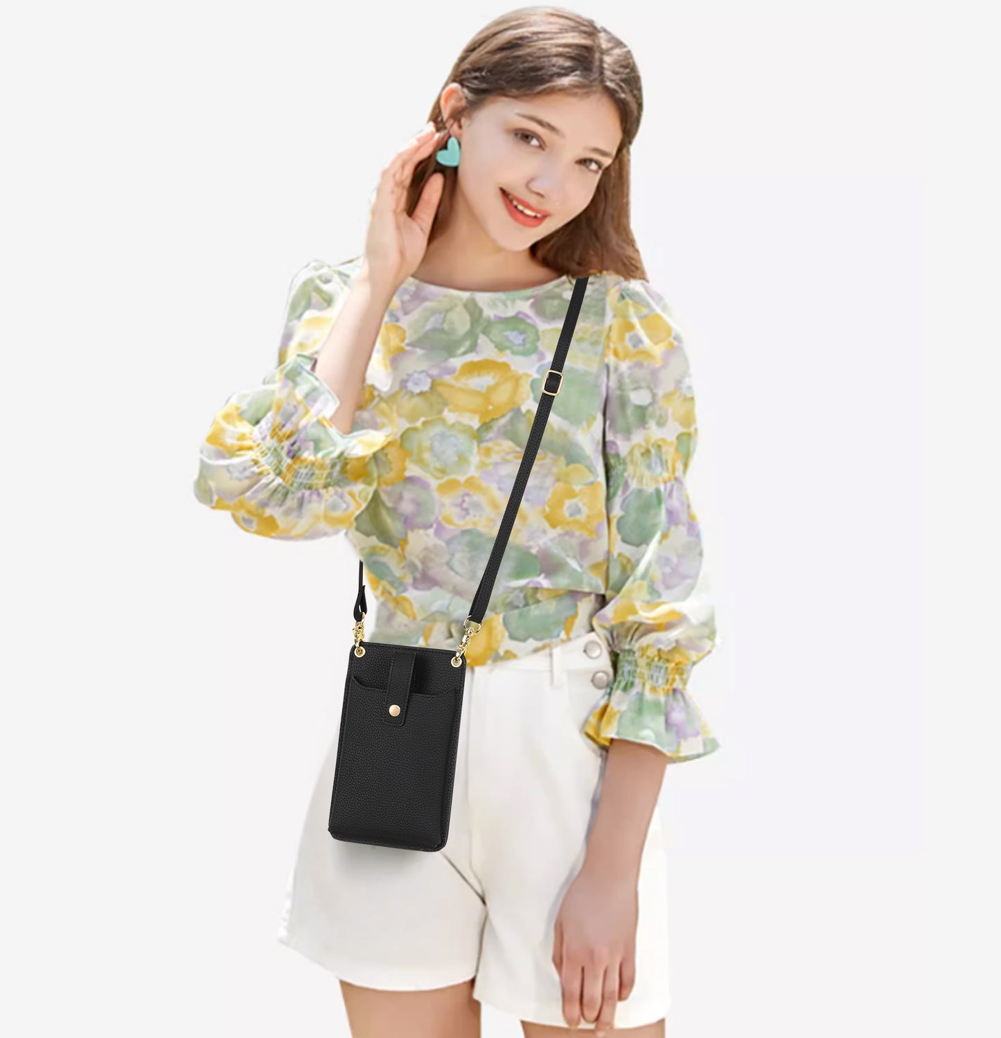 FALAN MULE Small Cell Phone Crossbody Bag Purse for Women, Lady Leather Wallet Purse