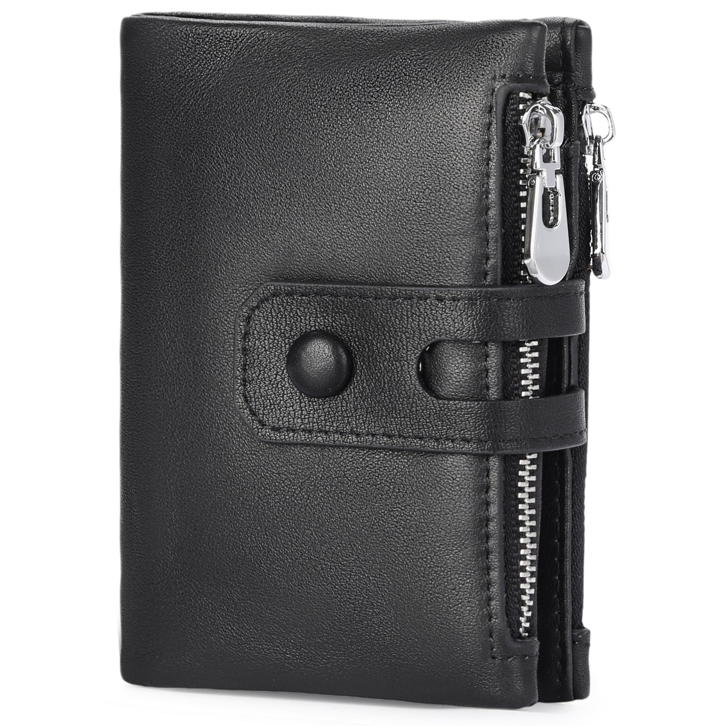 FALAN MULE Genuine Leather Wallet for Men Large Capacity Men Wallets RFID Blocking ID Window Card Case with Zip Coin Pocket