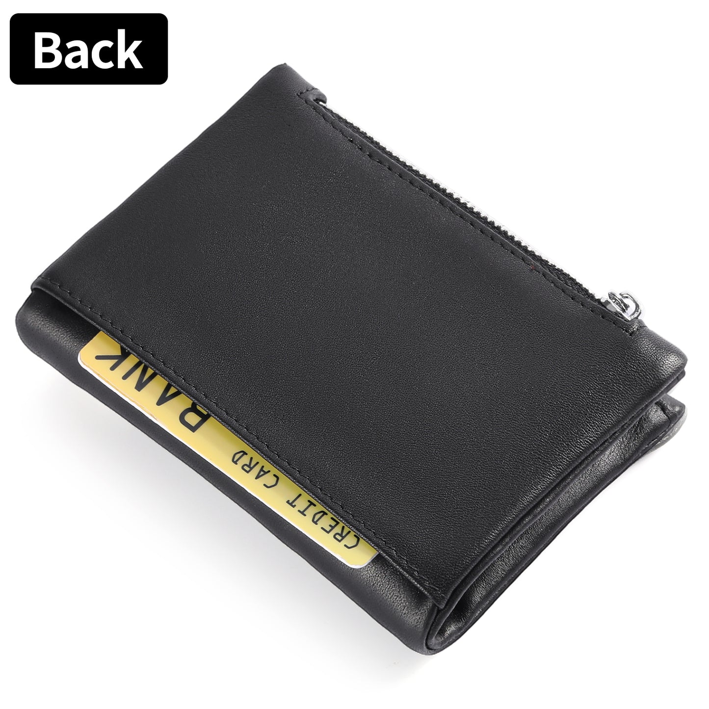 FALAN MULE Genuine Leather Wallet for Men Large Capacity Men Wallets RFID Blocking ID Window Card Case with Zip Coin Pocket