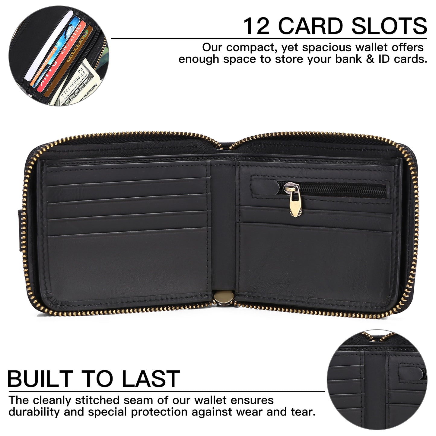 FALAN MULE Rfid Wallet for Men Genuine Leather Minimalist Wallet Bifold Coin Purse