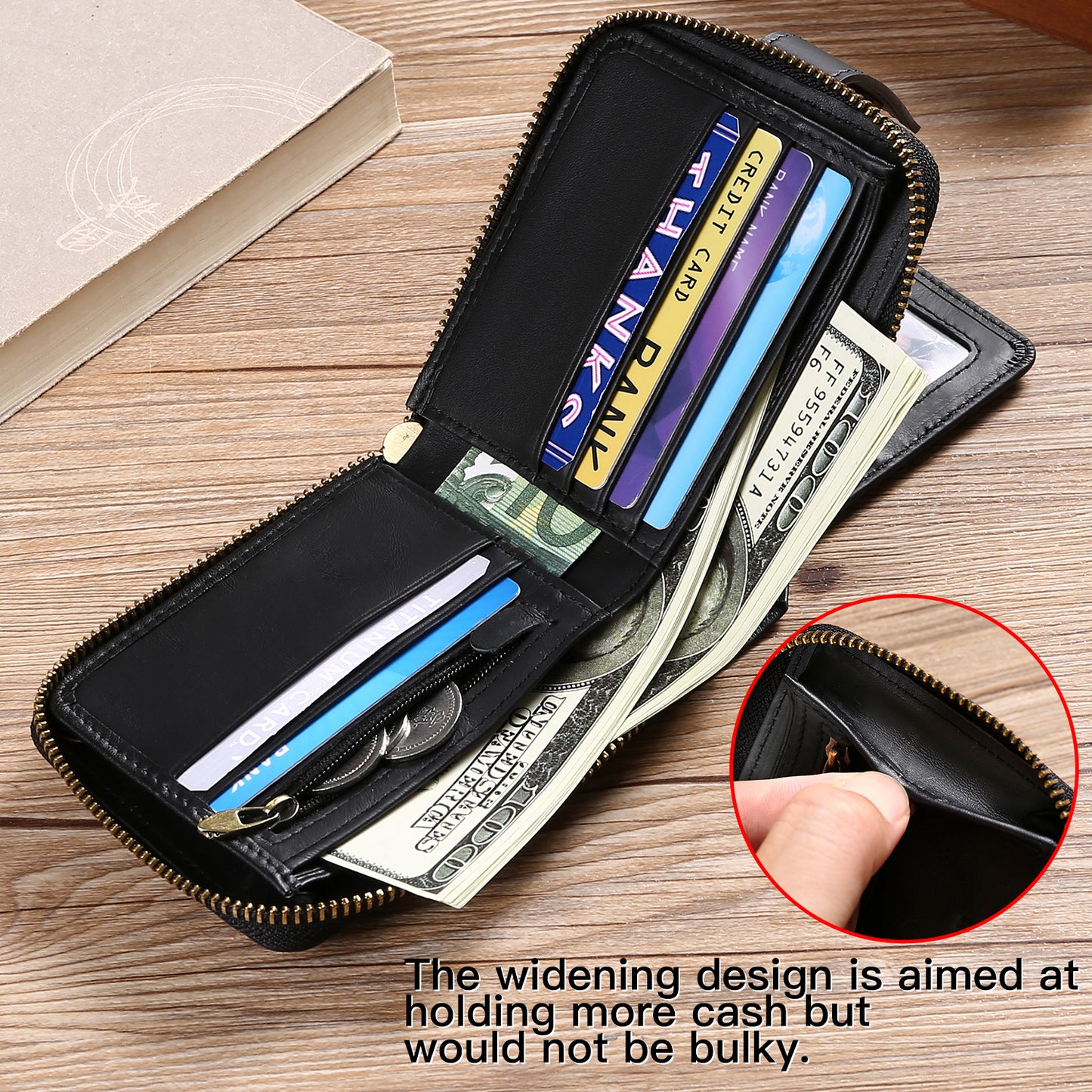FALAN MULE Rfid Wallet for Men Genuine Leather Minimalist Wallet Bifold Coin Purse