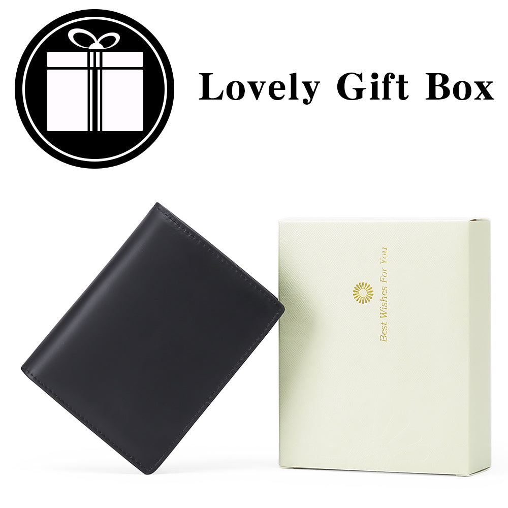 FALAN MULE Minimalist Wallets for Men Genuine Leather Bifold Wallet RFID Blocking Card Holder