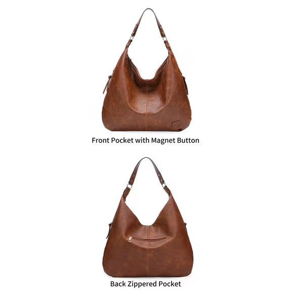 FALAN MULE Women’s Hobo Shoulder Bag Soft Leather Slouchy Handbag Large Capacity Everyday Purse