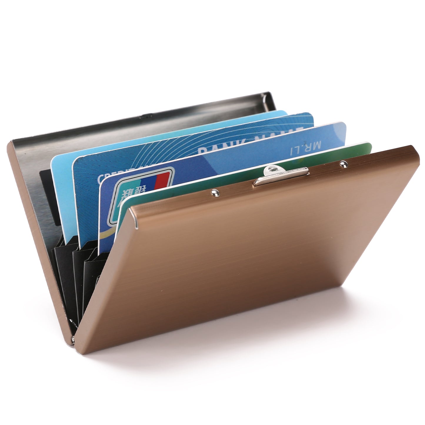 FALAN MULE Wallet for Men Stainless Steel Credit Card Wallet RFID Blocking Metal Case Pocket Business Card Holder for Women and Men