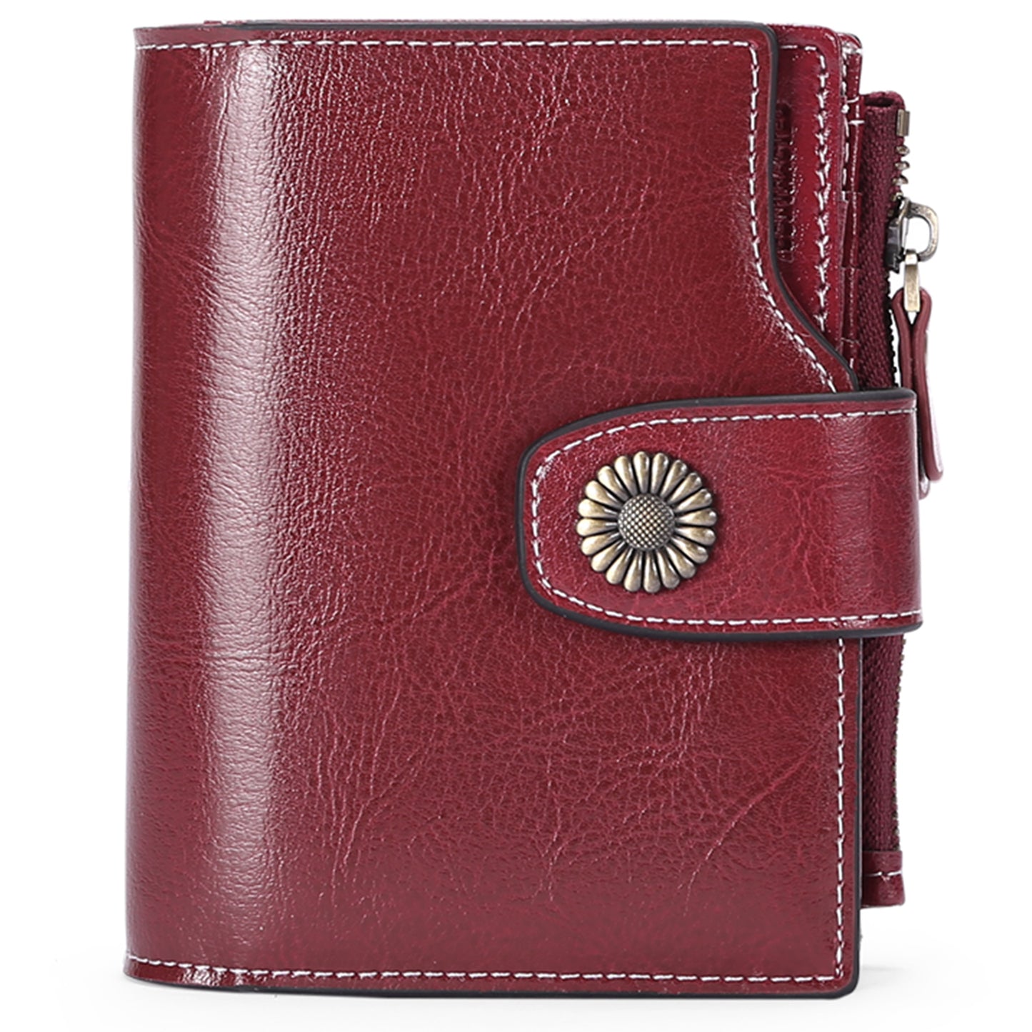 FALAN MULE Small Wallet for Women Genuine Leather Bifold card holder RFID Blocking Coin Purse