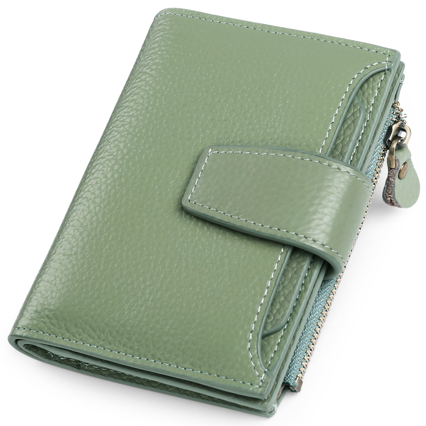 FALAN MULE Small Wallet for Women Genuine Leather Bifold Purse RFID Blocking Card Holder