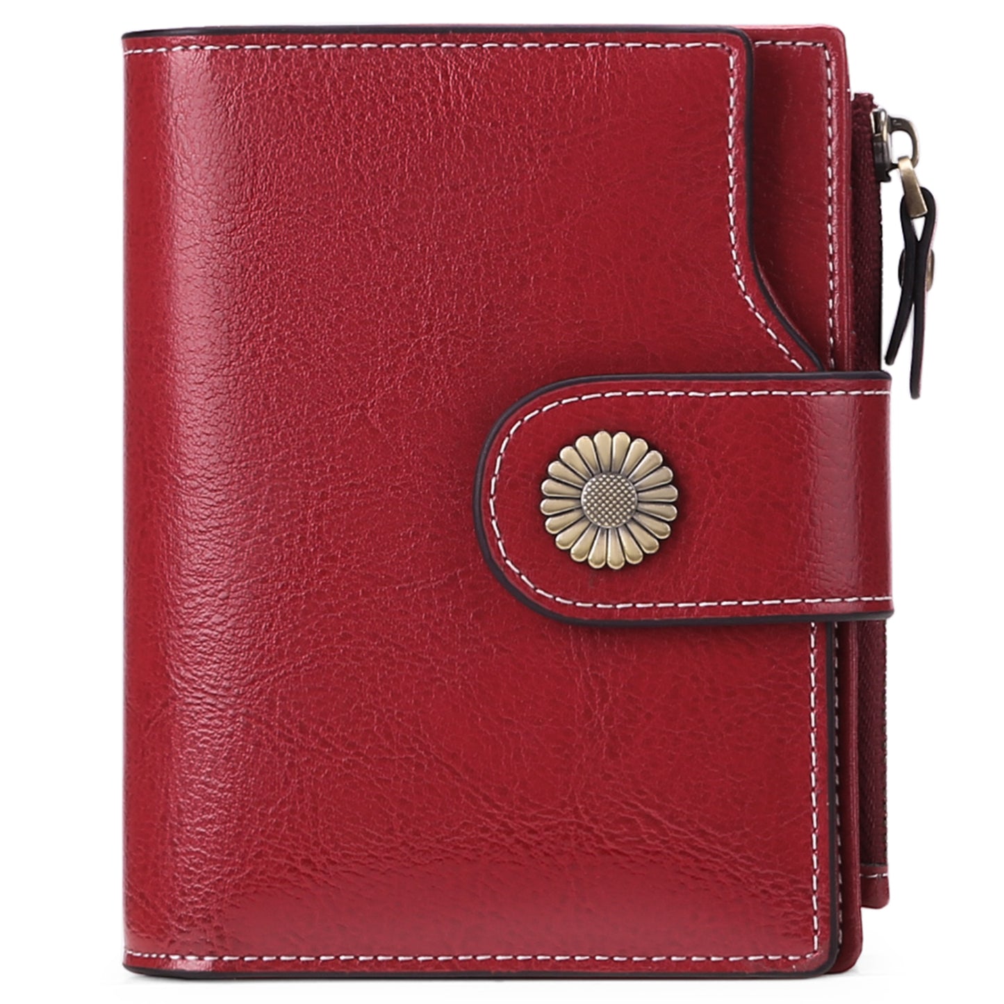 FALAN MULE Small Wallet for Women Genuine Leather Bifold card holder RFID Blocking Coin Purse