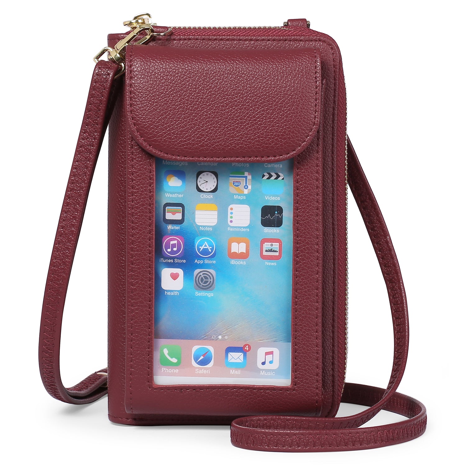 FALAN MULE Small Cell Phone Crossbody Bag Purse for Women, PU Leather Wallet Purse