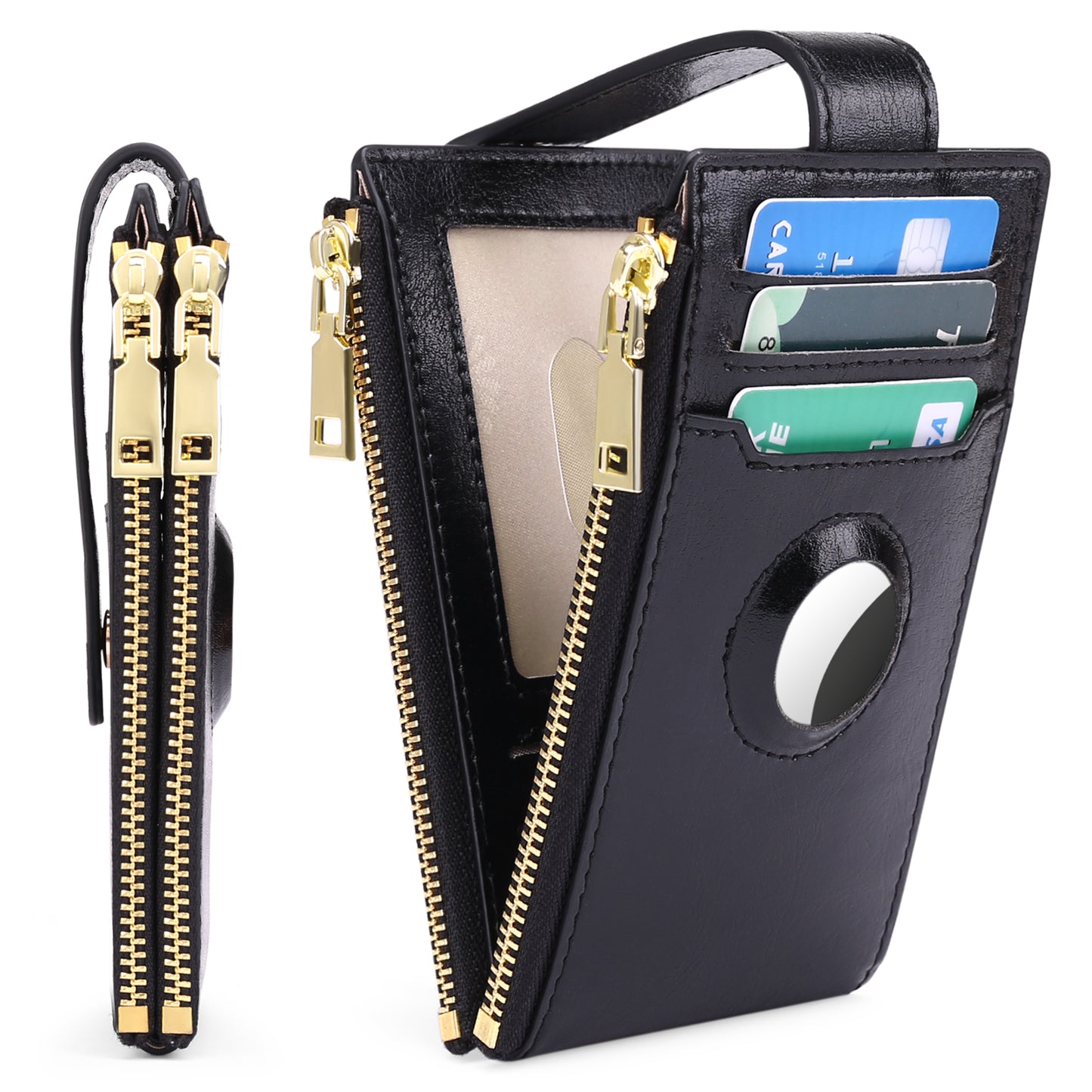 FALAN MULE Slim Wallets for Women Genuine Leahter Bifold Credit Card Holder with Built-in Integrated Case for AirTag